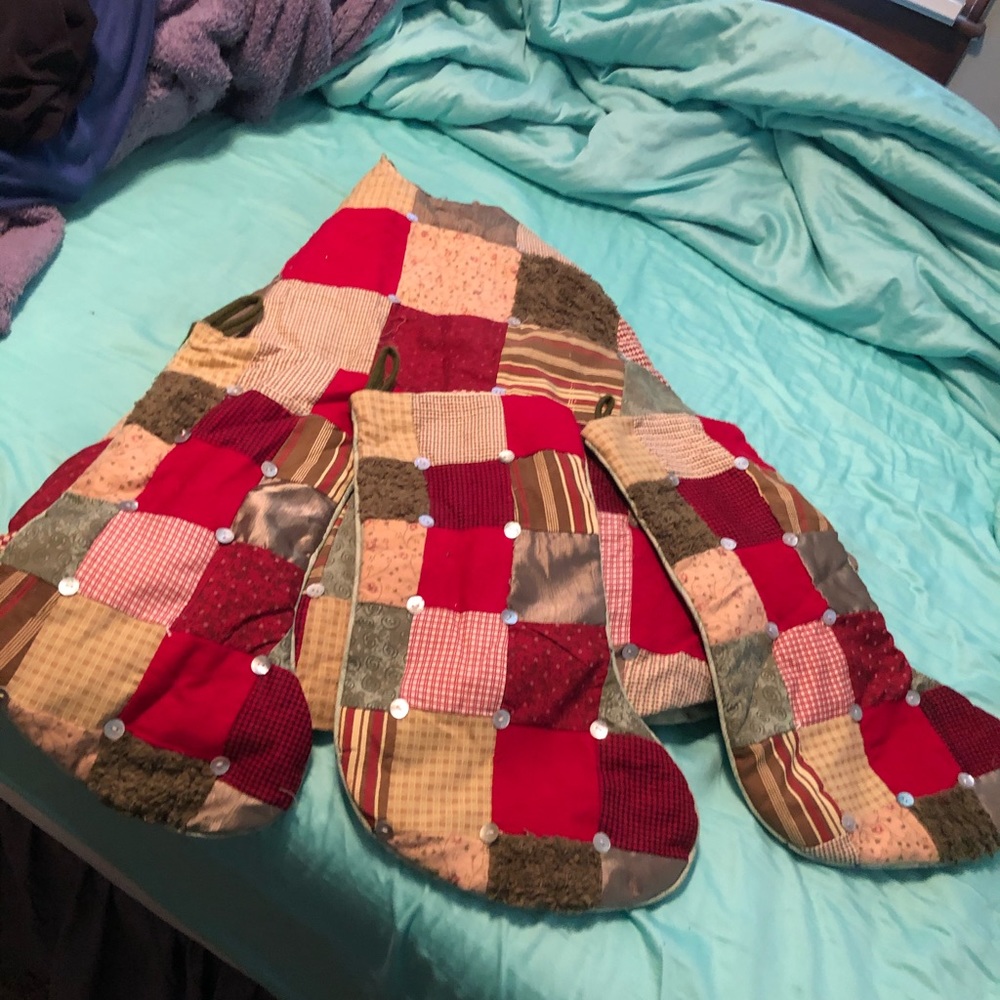 Christmas Tree Skirt with 3 matching stocking